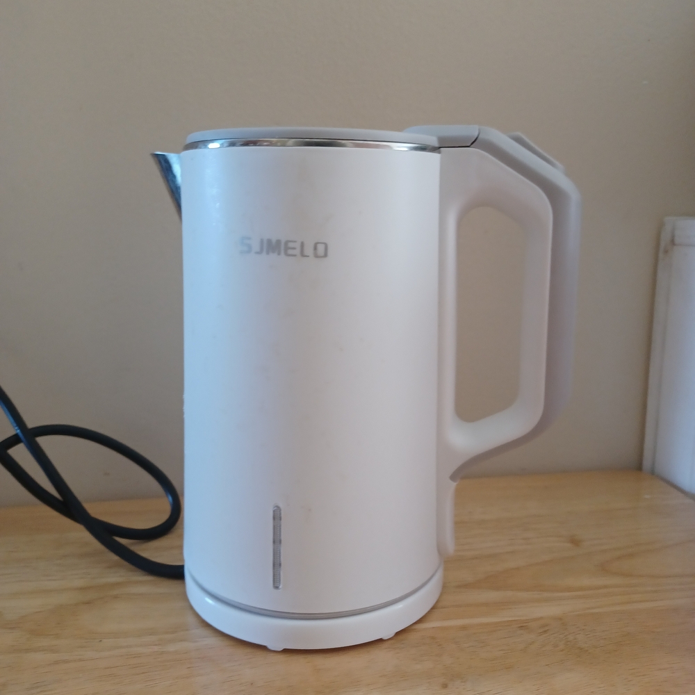 S.JMELO White Stainless Steel 304 Electric Kettle 1.8L.